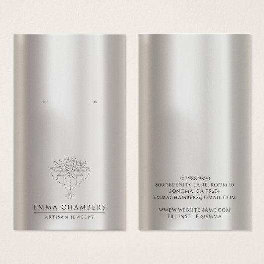 Pearl Lotus Fleur Porte bijoux Cartes d'affichage (Devant & derrière)