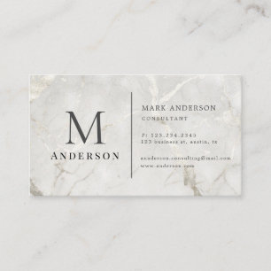 Pearl Marble Masculine Double Monogram Business Ca Visitekaartje
