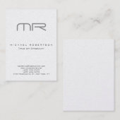 Pearl Moderne Monogramme blanc Carte de visite pro (Devant / Derrière)