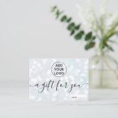 Pearl nacre glitter bokeh logo gift certificate visitekaartje (Staand voorkant)