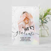 Pearl nacre marmer afstuderen fotoblok afstuderen kaart (Staand voorkant)