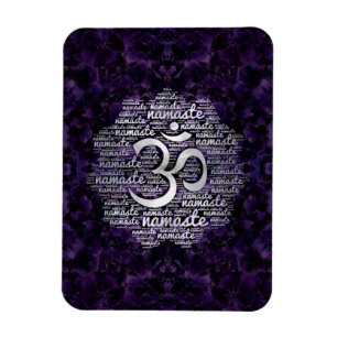 Pearl Namaste Word Art in Lotus met OM-symbool Magneet