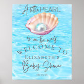 Pearl On The Way Seashell Baby shower Welkom Poster (Voorkant)