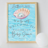 Pearl On The Way Seashell Baby shower Welkom Poster