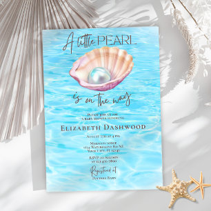 Pearl On The Way Seashell Girl Baby shower Kaart