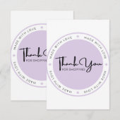 Pearl Paarse Bedankkaart (Voorkant / Achterkant)