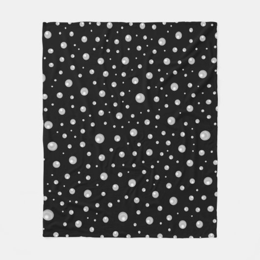 Pearl Pattern on Black Background Fleece Deken (Voorkant)