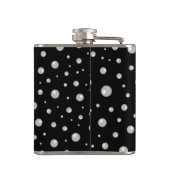 Pearl Pattern on Black Background Heupfles (Achterkant)