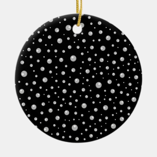 Pearl Pattern on Black Background Keramisch Ornament (Voorkant)