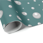 Pearl Pattern on Transformative Teal Background Cadeaupapier (Rol Hoek)