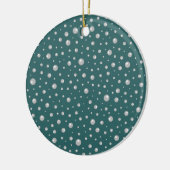 Pearl Pattern on Transformative Teal Background Keramisch Ornament (Links)