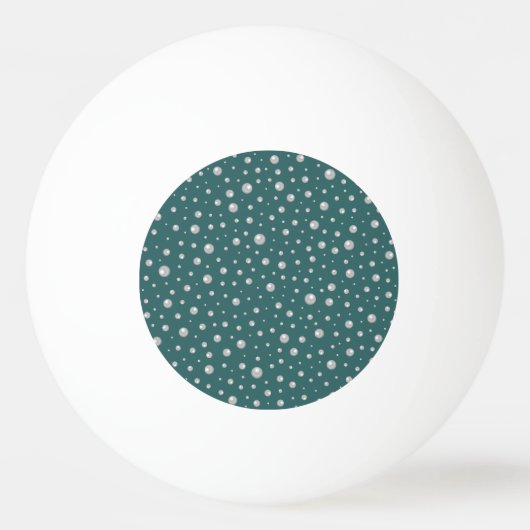 Pearl Pattern on Transformative Teal Background Pingpongballen (Voorkant)
