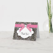 Pearl Pink Leopard Merci Cartes (Devant)