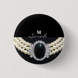 Pearl Print Ronde Button 3,2 Cm