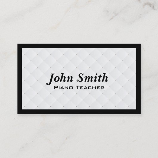 Pearl Quilt Piano Teacher Visitekaartje (Voorkant)