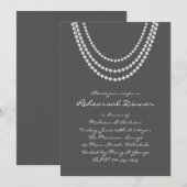 Pearl Rehearsal Dinner Invite 1920 - grijs Kaart (Voorkant / Achterkant)