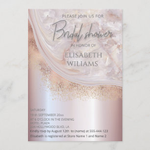 Pearl roos goudmarmer-agaatkalligrafie kaart