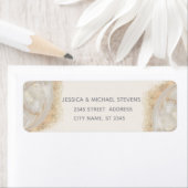 Pearl rose or marbre agate étiquette calligraphie (En situation)