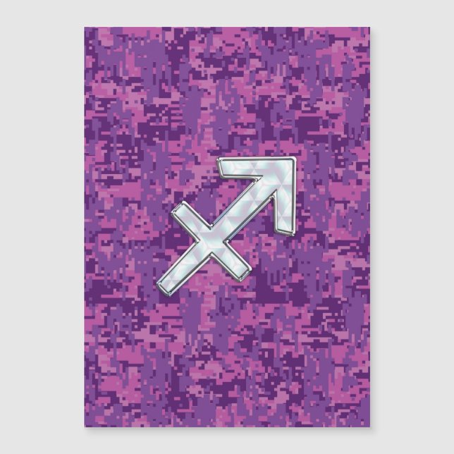Pearl Sagittarius Zodiac Sign Fuchsia Digital Camo (Voorkant)