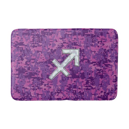 Pearl Sagittarius Zodiac Sign Fuchsia Digital Camo Badmat (Voorkant)