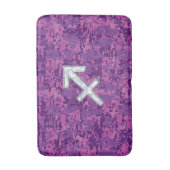 Pearl Sagittarius Zodiac Sign Fuchsia Digital Camo Badmat (Voorkant Verticaal)