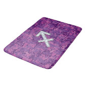 Pearl Sagittarius Zodiac Sign Fuchsia Digital Camo Badmat (Gekanteld)