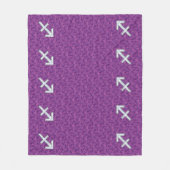 Pearl Sagittarius Zodiac Sign Fuchsia Digital Camo Fleece Deken (Voorkant)