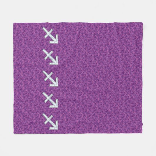 Pearl Sagittarius Zodiac Sign Fuchsia Digital Camo Fleece Deken (Voorkant (Horizontaal))