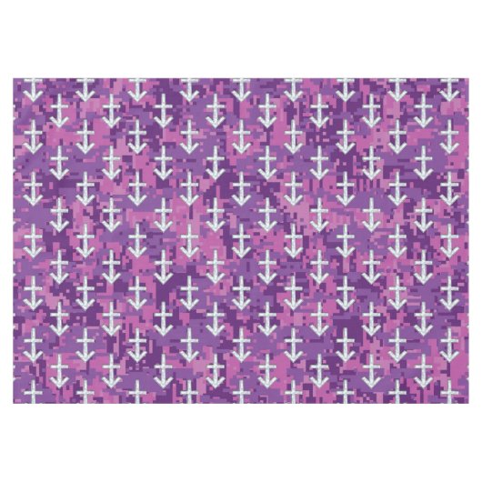 Pearl Sagittarius Zodiac Sign Fuchsia Digital Camo Tafelkleed (Voorkant (Horizontaal))