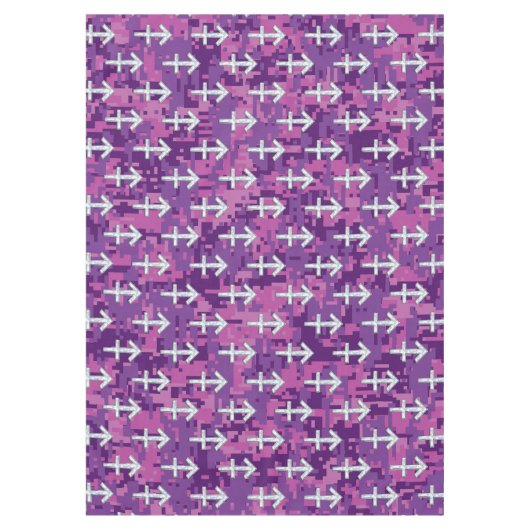 Pearl Sagittarius Zodiac Sign Fuchsia Digital Camo Tafelkleed (Voorkant)