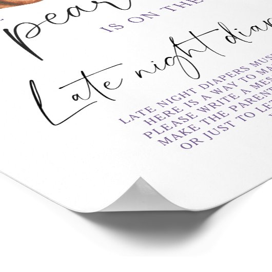 Pearl shell baby shower Late night diapers game Poster (Hoek)