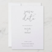Pearl Shimmer Bruiloft Minimalistisch Modern Save The Date (Voorkant)