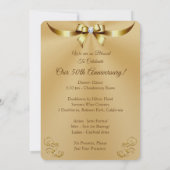 Pearl Shimmer Golden Anniversaire Invitations (Dos)
