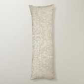 Pearl Silver  Damask Pattern Lichaamskussen (Achterkant (Verticaal))