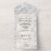 Pearl Silver Glam Glitter Hearts      All In One Uitnodiging (Binnen)