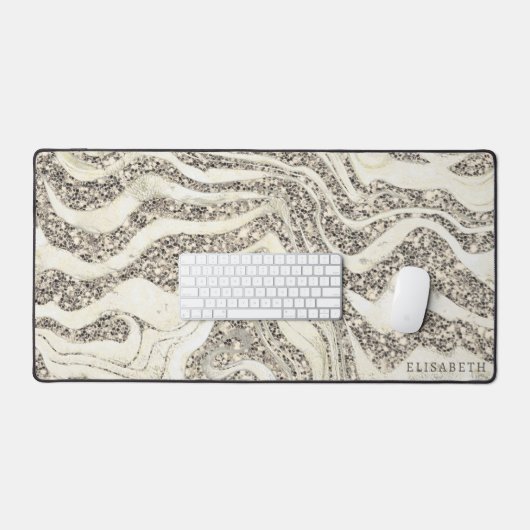 Pearl Silver Parties scintillant Zebra Ajouter Nom (Clavier et souris)