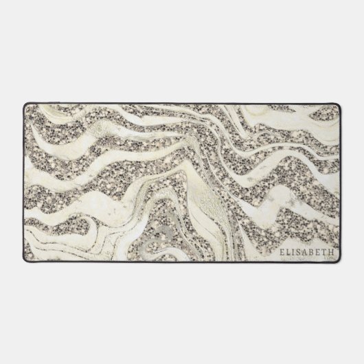 Pearl Silver Parties scintillant Zebra Ajouter Nom (Recto)