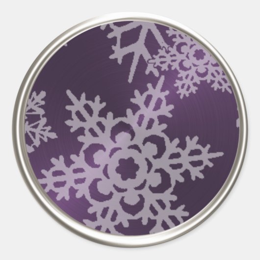 Pearl Snowflake Envelope Seal Ronde Sticker (Voorkant)