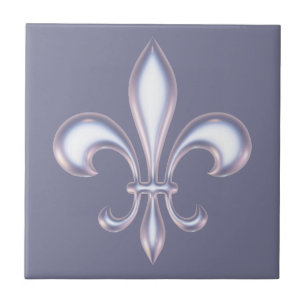 Pearl Style Fleur de Lis Tegeltje