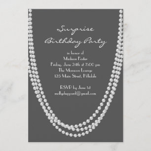 Pearl Surprise 1920 Invitation gris