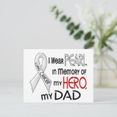 Pearl ter nagedachtenis van mijn vader longkanker briefkaart (Staand voorkant)