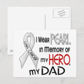 Pearl ter nagedachtenis van mijn vader longkanker briefkaart (Voorkant / Achterkant)