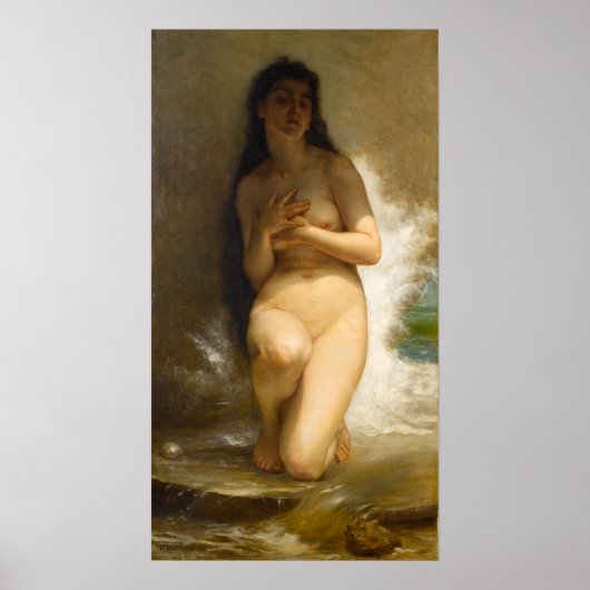 Pearl van William-Adolphe Bouguereau Poster (Voorkant)