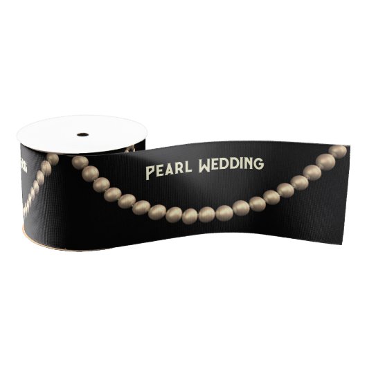 Pearl Weddenschap met optionele tekst - Voorbeeld  Grosgrain Lint (Spoel)