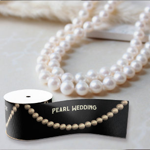 Pearl Weddenschap met optionele tekst - Voorbeeld Grosgrain Lint
