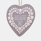 Pearl Wedding Jubileum 30e hart ornament (Links)