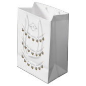 Pearl Wedding Jubileum medium geschenktas Medium Cadeauzakje (Achterkant Gekanteld)