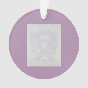 Pearl White Awareness Ribbon Angel Ornaments Ornament
