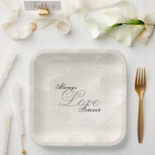 Pearl White Glam Love Altijd Trouwen Papieren Bordje