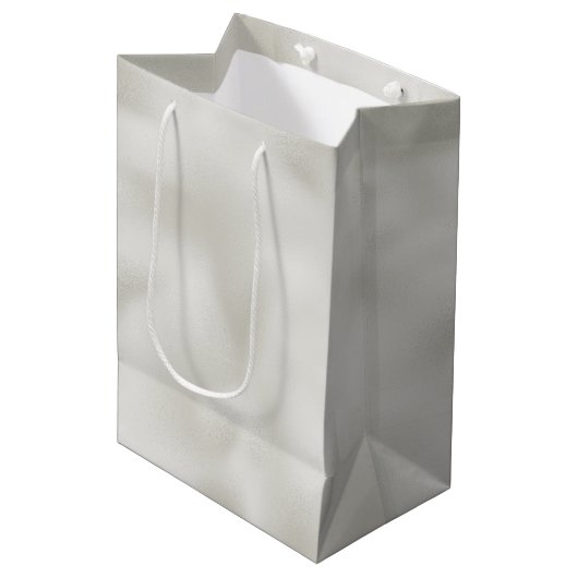 Pearl White Luxe     Medium Cadeauzakje (Voorkant Gekanteld)